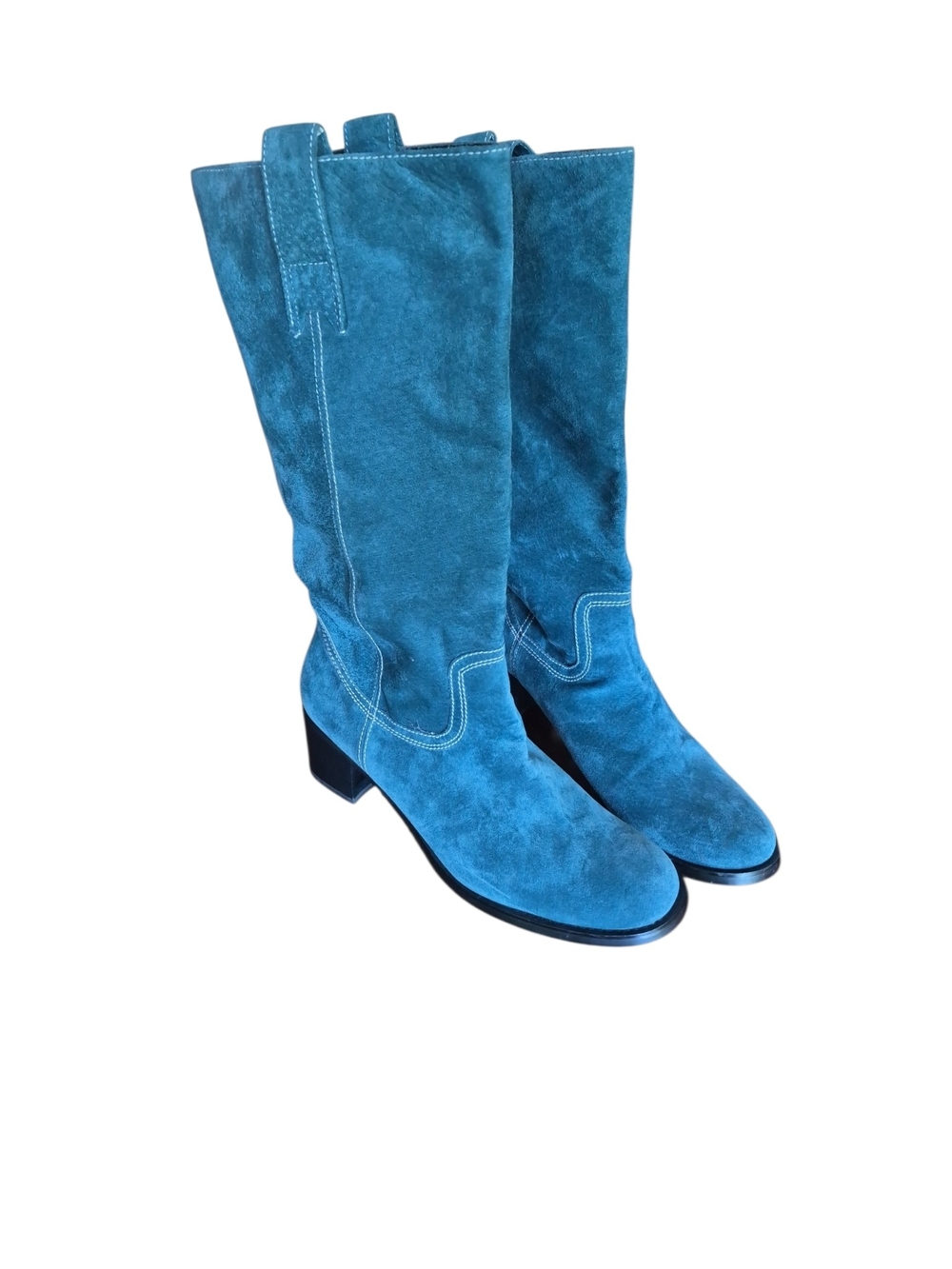 Like New Teal Suede Mid-Calf Boots (SIZE 11)
